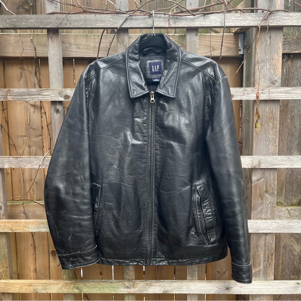 GAP Men's Black Leather Jacket